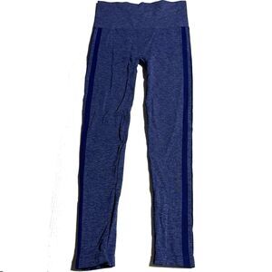 Spanx Assets Leggings Heather Blue 3 Side Stripe Accent Size S Small